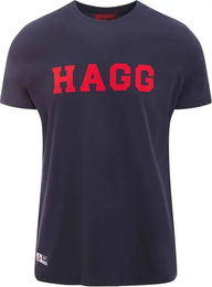 Produktbild von HAGG T-Shirt für Herren in Blau Größe L mit Elastan
