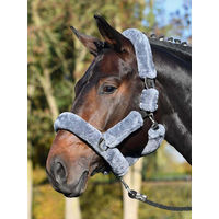 Produktbild von Halfter Guard Kunstfell Anthrazit Schwarz für Warmblut