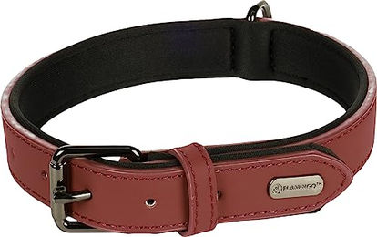 Halsband BINTI Flamingo Rot aus Leder Größe M/L 38/48cm – Bild 1 von 2