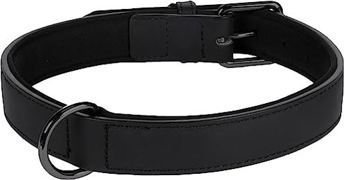 Produktbild von Halsband BINTI Flamingo Schwarz aus Leder Größe XL 47/57cm 30mm
