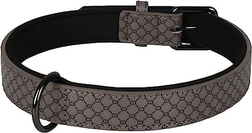 Produktbild von Halsband Flamingo Patti aus Kunstleder Grau XXL 52-62cm