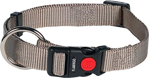 Halsband ZIGGI Flamingo in Grau Beige Größe M 40-55cm – Bild 1 von 2