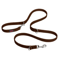 Produktbild von Halti Doppelführleine Training Lead für Hunde mit Neopren Polsterung Walnussbraun Größe L
