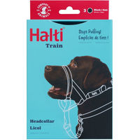 Produktbild von Halti Hunde-Kopfhalfter Schwarz Größe 3 mit Edelstahl-Elementen