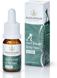 Produktbild von Hanafsan Bio Hanf Extrakt CBD Öl 3% zur Beruhigung für Kleintiere 10ml