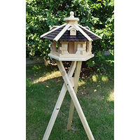 Produktbild von Handgefertigtes Vogelhaus aus Holz mit Ständer in Braun und Natur 1,3 m