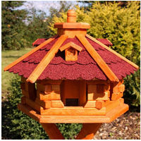 Produktbild von Handgefertigtes Vogelhaus aus Holz mit Ständer und Solarfunktion in verschiedenen Farben