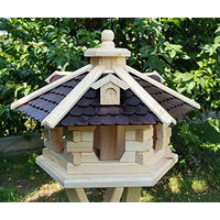Produktbild von Handgefertigtes Vogelhaus aus Holz Typ 37 in Braun und Natur klein ohne Ständer