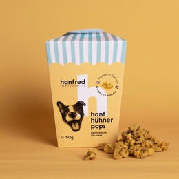 Produktbild von Hanfred Hühner Pops Funktionssnack für Hunde getreidefrei und monoprotein 150g
