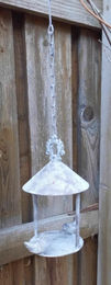 Hängendes Vogelfutterhaus aus Metall in Grau 56 cm – Bild 1 von 4