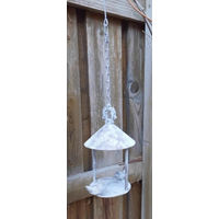 Produktbild von Hängendes Vogelfutterhaus aus Metall in Grau 56 cm