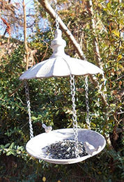 Hängendes Vogelfutterhaus Vogelvilla aus Metall in Grau – Bild 1 von 4
