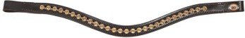 Hans Melzer Bonn Stirnriemen aus Leder für Vollblut in Braun mit Steinen – Bild 1 von 3