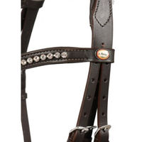 Produktbild von Hans Melzer Calgary Trense mexikanisches Reithalfter aus Leder für Ponys in Braun/Silber