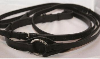 Hans Melzer Dreieckszügel für Ponys aus Leder in Schwarz/Silber – Bild 1 von 2