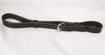 Hans Melzer Hinterer Umlaufriemen für schwedische Reithalfter aus Leder Schwarz/Silber für Warmblut – Bild 1 von 2