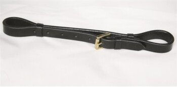 Hans Melzer Hinterer Umlaufriemen für schwedische Reithalfter Schwarz/Messing für Kaltblut-Pferde aus Leder – Bild 1 von 2