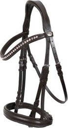Hans Melzer Horse Equipment Calgary Englisches Reithalfter für Vollblut Pferde in Braun/Silber – Bild 1 von 1