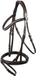 Hans Melzer Horse Equipment Calgary Englisches Reithalfter für Warmblut in Braun/Silber – Bild 1 von 2