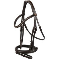 Produktbild von Hans Melzer Horse Equipment Calgary Trense aus Leder für Vollblut in Braun/Silber