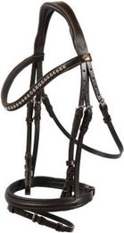 Hans Melzer Horse Equipment Calgary Trense für Ponys aus Leder in Braun/Silber – Bild 1 von 2