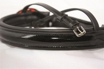 Produktbild von Hans Melzer Horse Equipment Kandarenreithalfter aus Leder Schwarz/Silber Größe XL