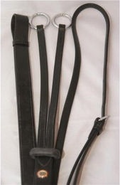 Hans Melzer Horse Equipment Martingal für Ponys aus Leder in Schwarz/Silber – Bild 1 von 1