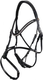 Hans Melzer Horse Equipment Mexikanische Trense Valluhn für Kaltblut Pferde in Schwarz/Silber aus Leder – Bild 1 von 4