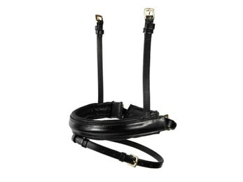 Hans Melzer Horse Equipment Reithalfter Standard Schwedisch Kombiniert Leder Schwarz/Messing für Warmblut – Bild 1 von 3