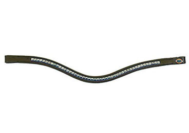 Hans Melzer Horse Equipment Stirnriemen Bredeneek aus Leder für Warmblut in Braun mit Messing – Bild 1 von 3
