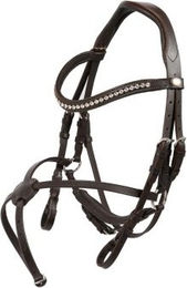 Hans Melzer Horse Equipment Trense Calgary Mexikanisches Reithalfter aus Leder Braun Silber für Vollblut COB – Bild 1 von 2