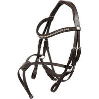 Produktbild von Hans Melzer Horse Equipment Trense Calgary Mexikanisches Reithalfter aus Leder Braun Silber für Vollblut COB