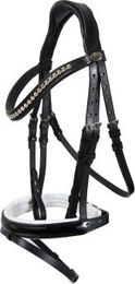 Hans Melzer Horse Equipment Trense für Kaltblut Pferde in Schwarz/Silber mit weißer Unterlegung – Bild 1 von 1