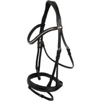 Produktbild von Hans Melzer Horse Equipment Trense für Shetlandpony aus Leder mit silbernen Kristallen in Schwarz