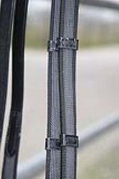 Hans Melzer Horse Equipment Zügel feingummiert Schwarz Silber XS 90 cm – Bild 1 von 1