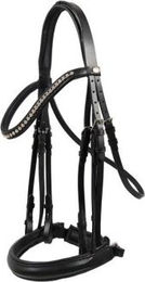 Hans Melzer Kandare für Ponys aus Leder in Schwarz/Silber – Bild 1 von 3