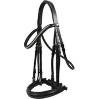 Produktbild von Hans Melzer Kandare Wiesbaden für Warmblut in Schwarz/Silber aus Leder
