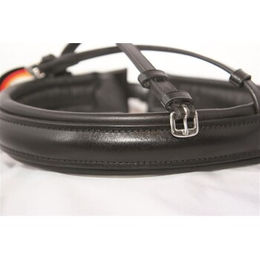 Hans Melzer Kandarenreithalfter für Warmblut in Schwarz/Silber aus Leder – Bild 1 von 2