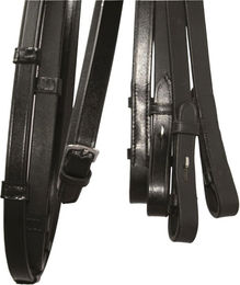 Hans Melzer Kandarenzügel Set aus Leder für Warmblut in Schwarz und Silber – Bild 1 von 1