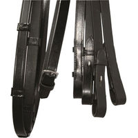 Produktbild von Hans Melzer Kandarenzügel Set aus Leder für Warmblut in Schwarz und Silber