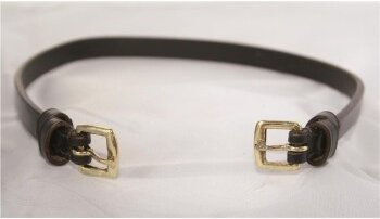 Hans Melzer Kehlriemen für Warmblut Pferde aus Leder in Braun mit Messing – Bild 1 von 2