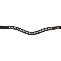 Produktbild von Hans Melzer Las Vegas Stirnriemen für Ponys aus Leder in Schwarz-Silber