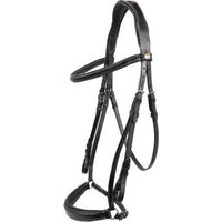 Produktbild von Hans Melzer Pferdetrense mit Rüspel in Schwarz/Silber aus Leder