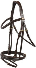 Hans Melzer Pony Trense aus Leder in Braun mit Messingbeschlägen – Bild 1 von 3