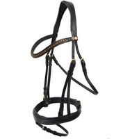 Produktbild von Hans Melzer Pony Trense aus Leder in Schwarz mit Messingbeschlägen