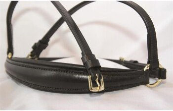 Hans Melzer Reithalfter Leder Schwarz Messing Pony – Bild 1 von 2