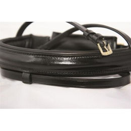 Produktbild von Hans Melzer Reithalfter Schwedisch Kombiniert Leder Schwarz/Messing für Vollblut und Cob