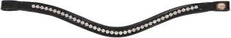 Hans Melzer Stirnriemen Wiesbaden für Vollblut aus Leder in Schwarz mit silbernen Steinen – Bild 1 von 3