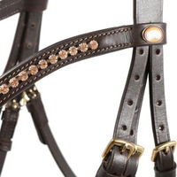 Produktbild von Hans Melzer Trense aus Leder in Braun mit Messing für Warmblut Pferde