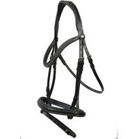 Produktbild von Hans Melzer Trense Badminton für Ponys in Schwarz/Silber aus Leder